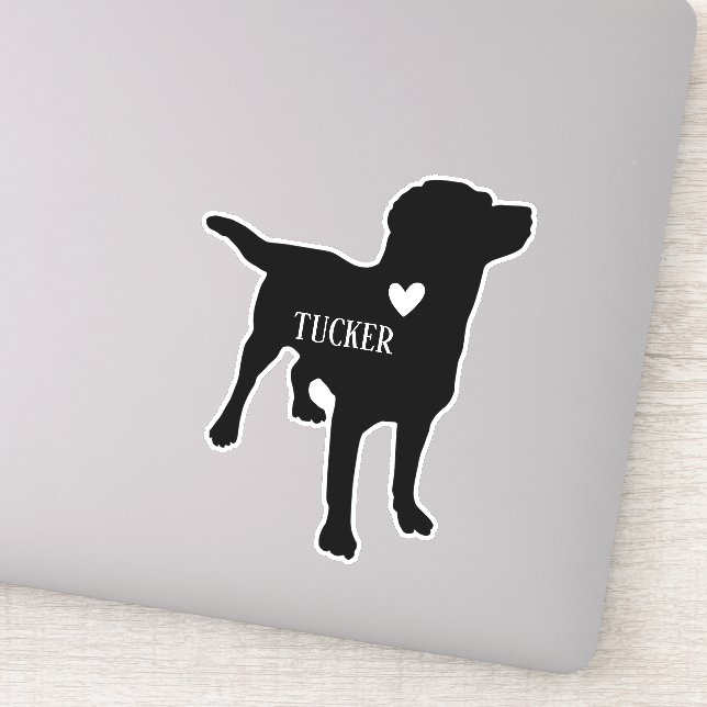 Pegatina Lab Labrador Breed Silhouette Nombre personalizado (Detalle)