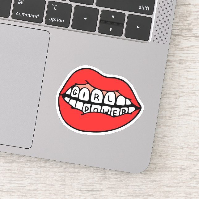 Pegatina Labios de alimentación de chica (Detalle)