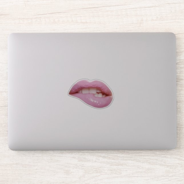 Pegatina Labios de niña linda (Ordenador)
