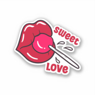 Pegatina Labios rojos de Lollipop