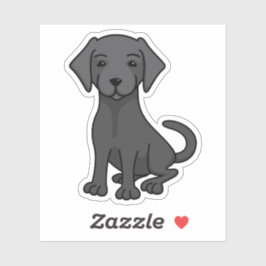 Pegatina Laborador de laboratorio negro