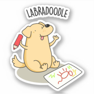 Pegatina Labradoodle Funny Labrador Perro Pun