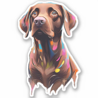 Pegatina Labrador de chocolate, Decal de vinilo "Beau",