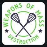 Pegatina Lacrosse Armas de destrucción<br><div class="desc">Diseño de lacrosse de armas de destrucción masiva de 2 colores. ¡Perfecto en camisetas,  caramelos y más!</div>