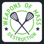 Pegatina Lacrosse Armas de destrucción<br><div class="desc">Diseño de lacrosse de armas de destrucción masiva de 2 colores. ¡Perfecto en camisetas,  caramelos y más!</div>