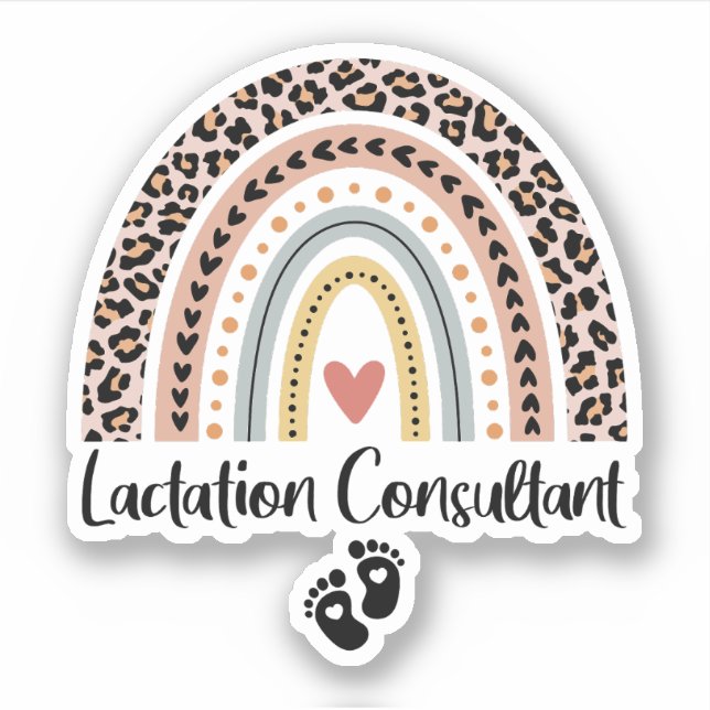 Pegatina Lactancia Consultora Leopard Rainbow Lactancia (Anverso)