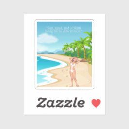 Pegatina ladie en la playa