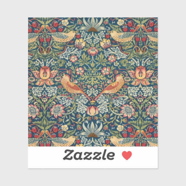 Pegatina Ladrón de fresa por William Morris (Hoja)