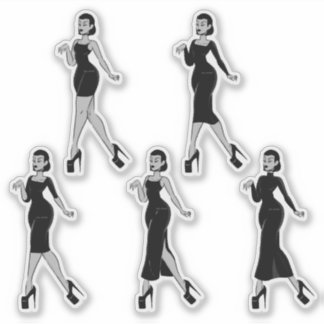 Pegatina Lady en negro II