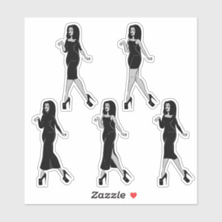 Pegatina Lady en negro III