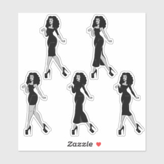 Pegatina Lady en negro V