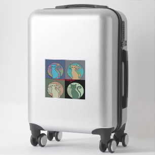 Pegatina Lady Gato Multi Gatos Sentando Thunder_Cove