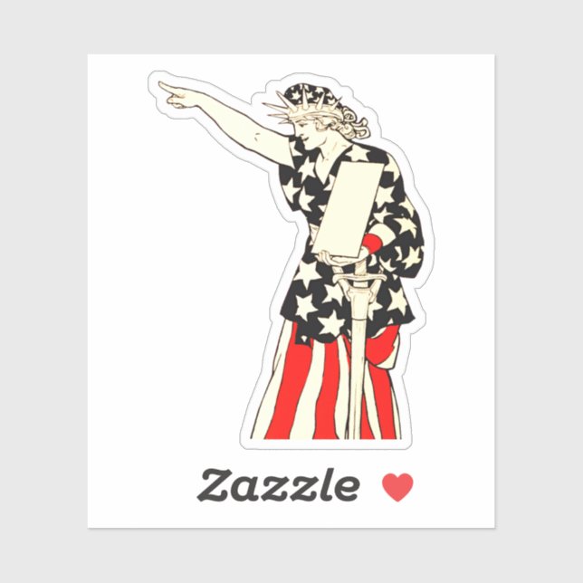 Pegatina Lady Liberty Americana Patriotic ARt (Hoja)