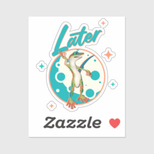 Pegatina Lagarto Divertido Más Tarde Humor Procrastinación