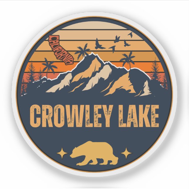 Pegatina Lago Crowley, California (Anverso)