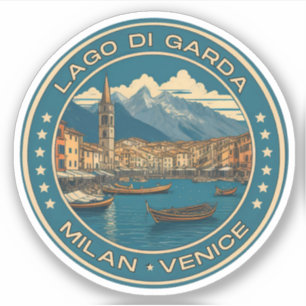 Pegatina lago de garda - viaje familiar italiano