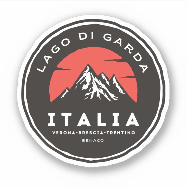 Pegatina lago di garda - lago garda pasa el esmotob italian (Anverso)
