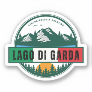 Pegatina lago di garda - paso del lago de garda alpes itali