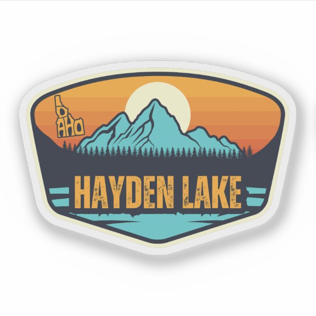 Pegatina Lago Hayden, Idaho (Anverso)