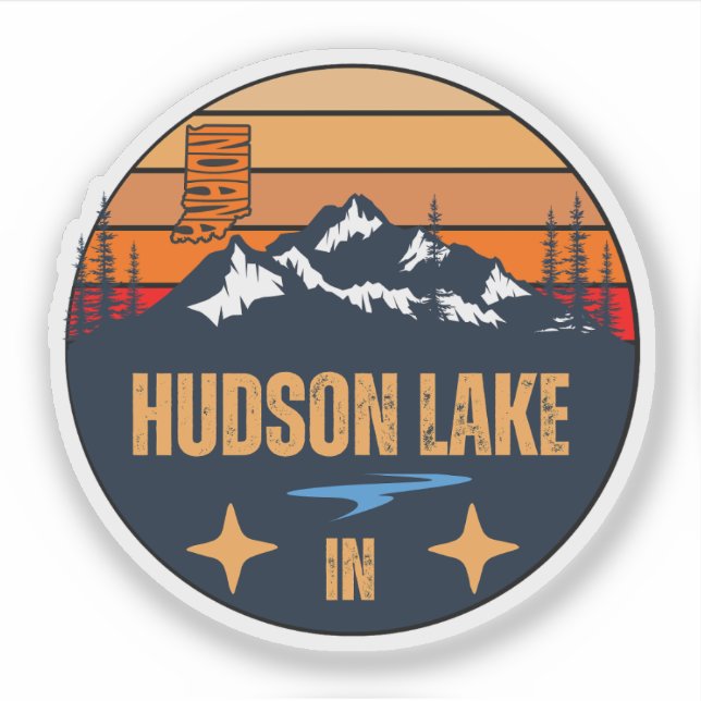 Pegatina Lago Hudson, Indiana (Anverso)