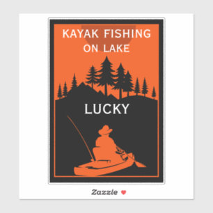 Pegatina Lago Kayak Y Pesca De Río