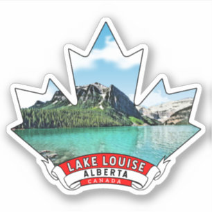 Pegatina Lago Louise, Alberta Canada Maple Leaf