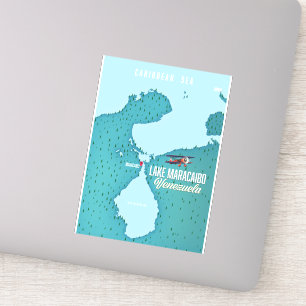 Pegatina Lago Maracaibo, navegación cartográfica de Venezue