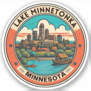 Pegatina Lago Minnetonka, Minnesota pesca y navegación
