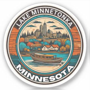 Pegatina Lago Minnetonka, Minnesota pesca y navegación