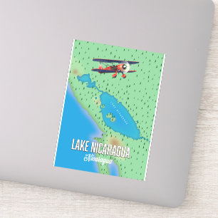 Pegatina Lago Nicaragua, mapa de Nicaragua