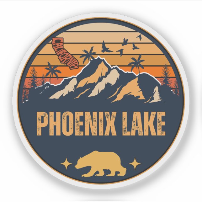 Pegatina Lago Phoenix, California (Anverso)