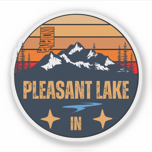 Pegatina Lago Pleasant, Indiana (Anverso)