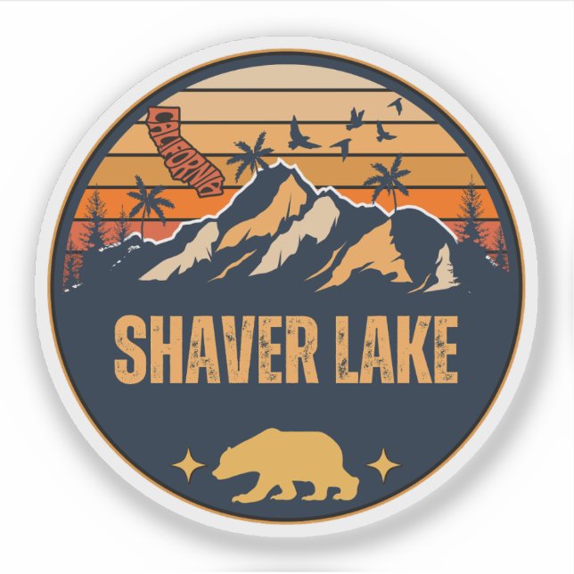 Pegatina Lago Shaver, California (Anverso)