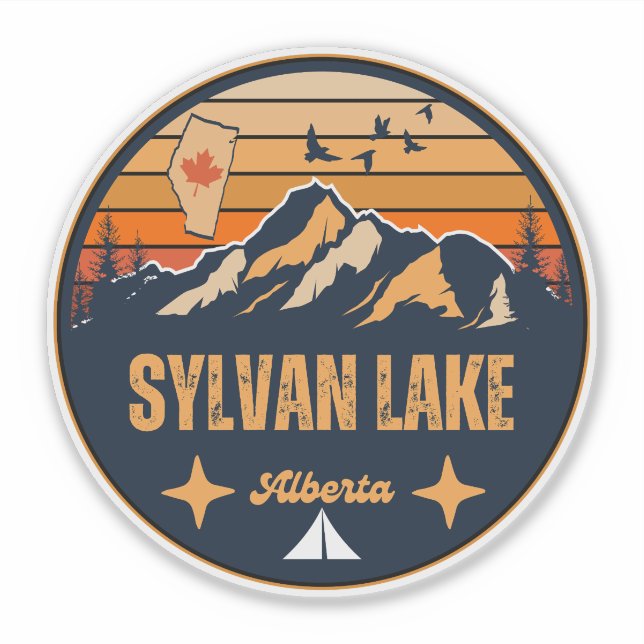 Pegatina Lago Sylvan, Alberta (Anverso)