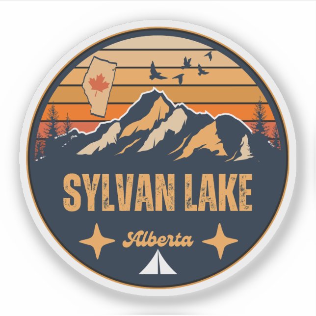 Pegatina Lago Sylvan, Alberta (Anverso)