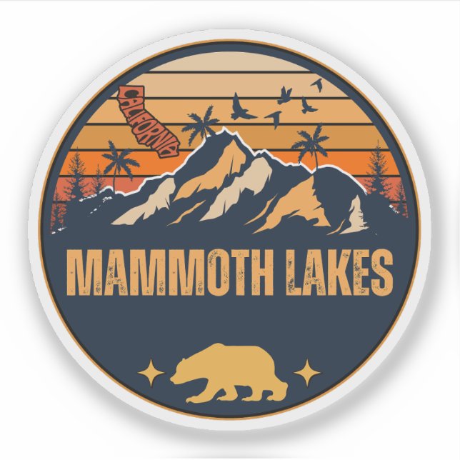 Pegatina Lagos de Mammoth, California (Anverso)