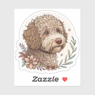 Pegatina Lagotto Romagnolo   Perro de Acuarela Adorable con