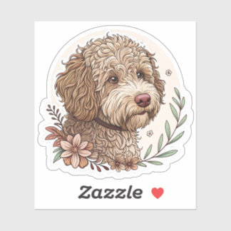 Pegatina Lagotto Romagnolo | Perro de Acuarela Adorable con