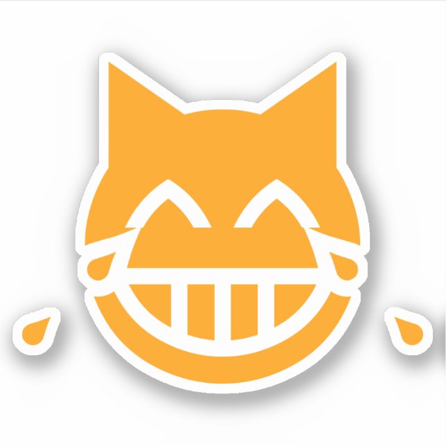 Pegatina Lágrimas del gato de la Emoji de alegría (Anverso)