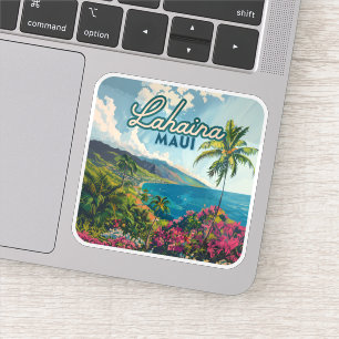Pegatina Lahaina Maui Hawaii Beach Coast Retro