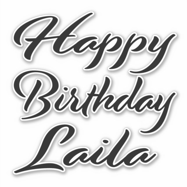 Pegatina Laila Name Vorname black Sticker Geburtstag (Anverso)