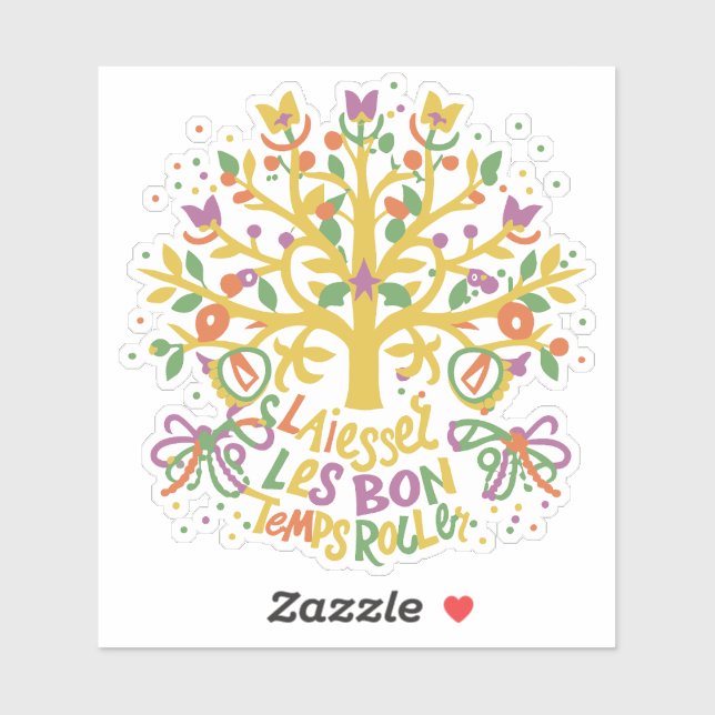 Pegatina Laisser Les Bon Temps Rouler Mardi Gras 2024 (Hoja)