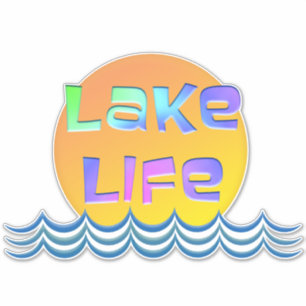 Pegatina LAKE LIFE with Sun and Waves