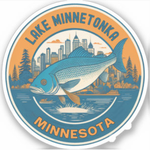 Pegatina Lake Minnetonka, Minnesota pesca y navegación