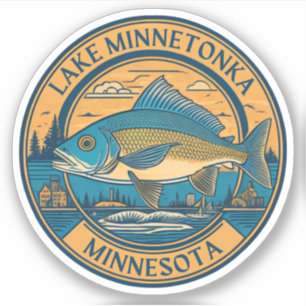 Pegatina Lake Minnetonka, Minnesota pesca y navegación
