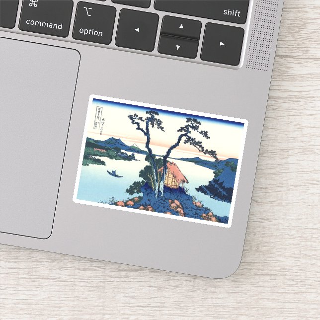 Pegatina Lake Suwa in Shinano Province (Detalle)