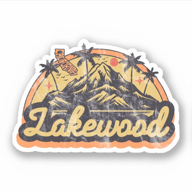 Pegatina Lakewood, California (Anverso)