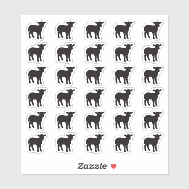 Pegatina Lamb Wedding Place Card Food Meal Menu Choice (Hoja)