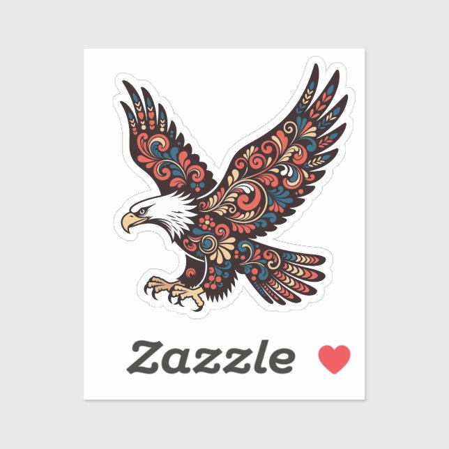 Pegatina Landing Eagle Sticker - Ornamental Paisley Wings & (Hoja)