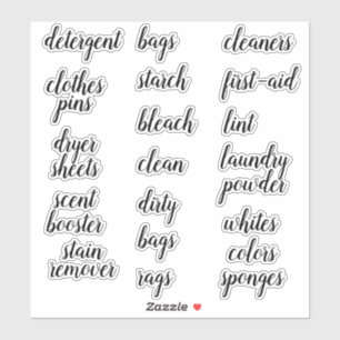 Pegatina Landry Room Home Organization Script Label Pegatin